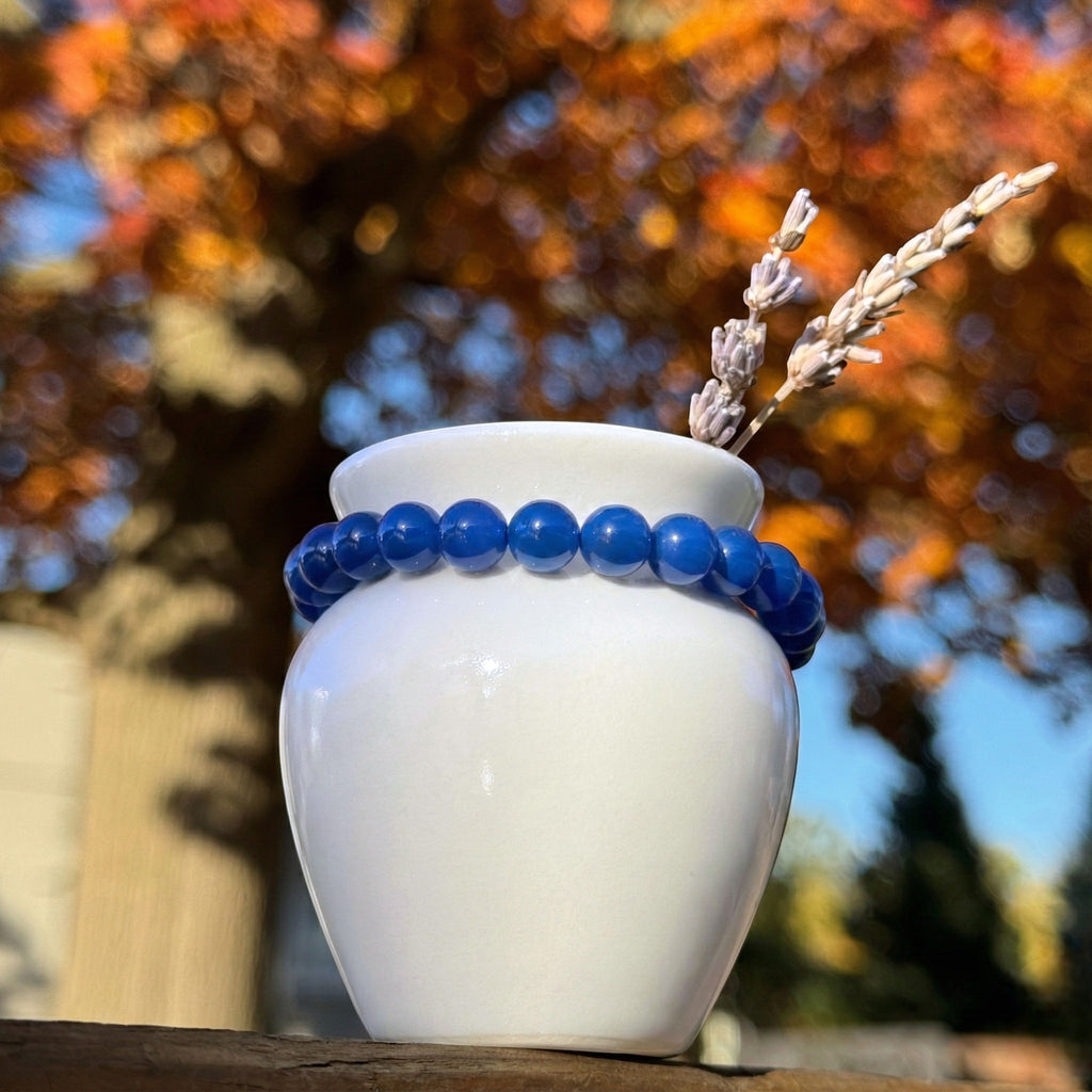 Blue Jade Beaded Bracelet