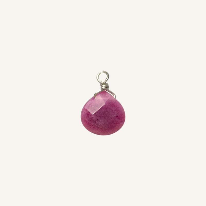 Faceted Pink Jade Drop Pendant