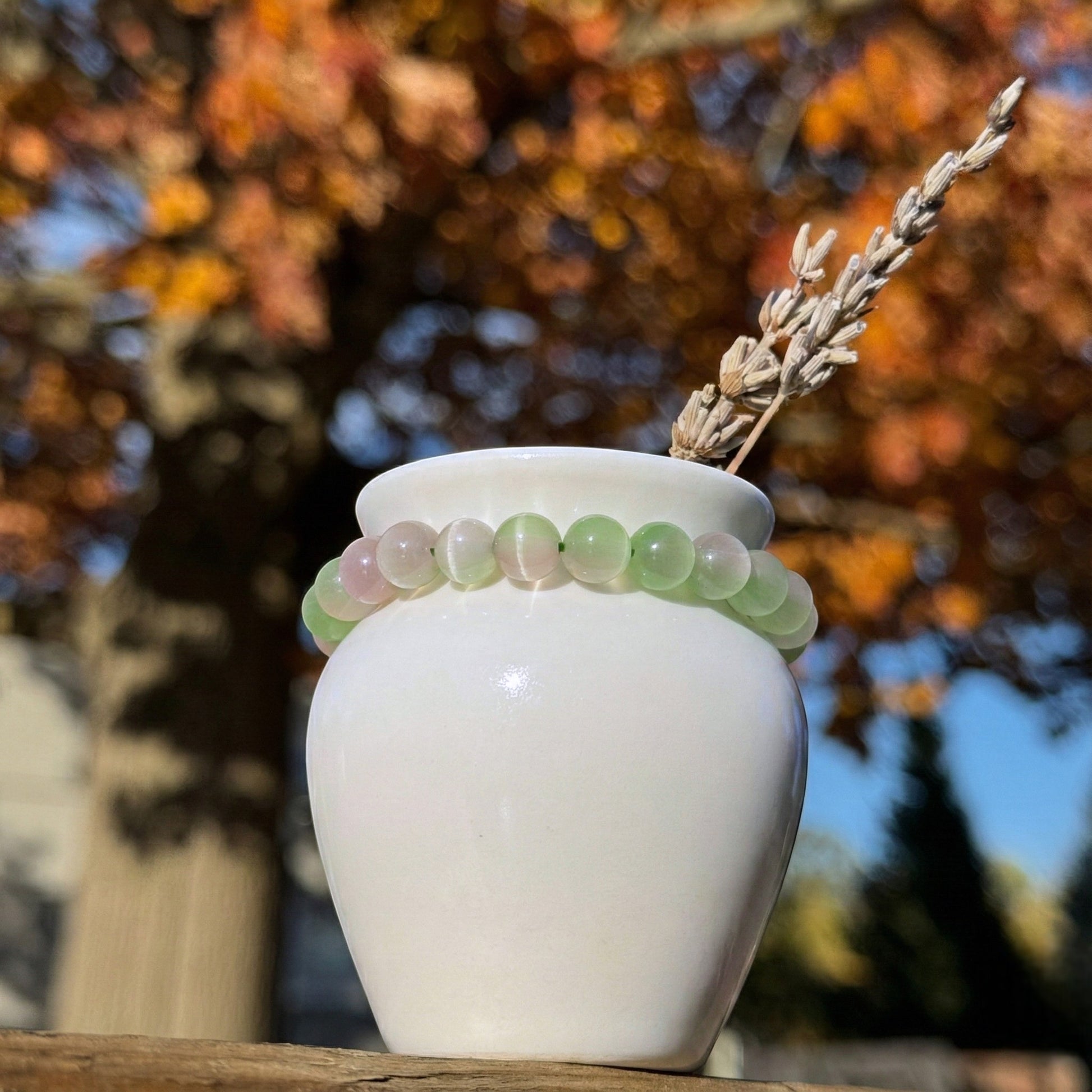 Green/Pink Cat's Eye Beaded Bracelet