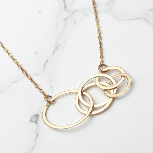 14k Gold Fill Interlocking Rings Necklace