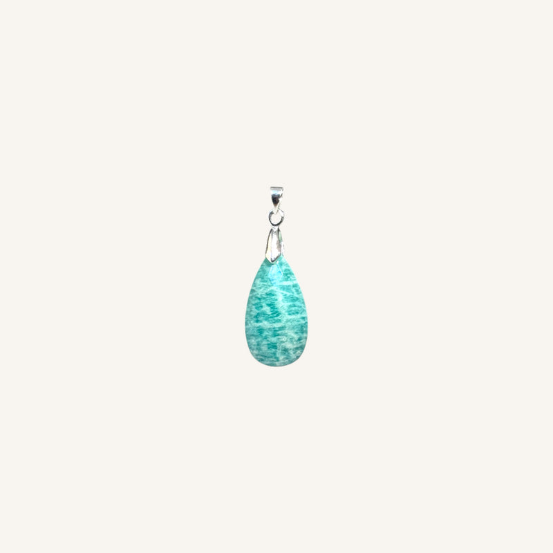 Long Faceted Teardrop Stone Pendant