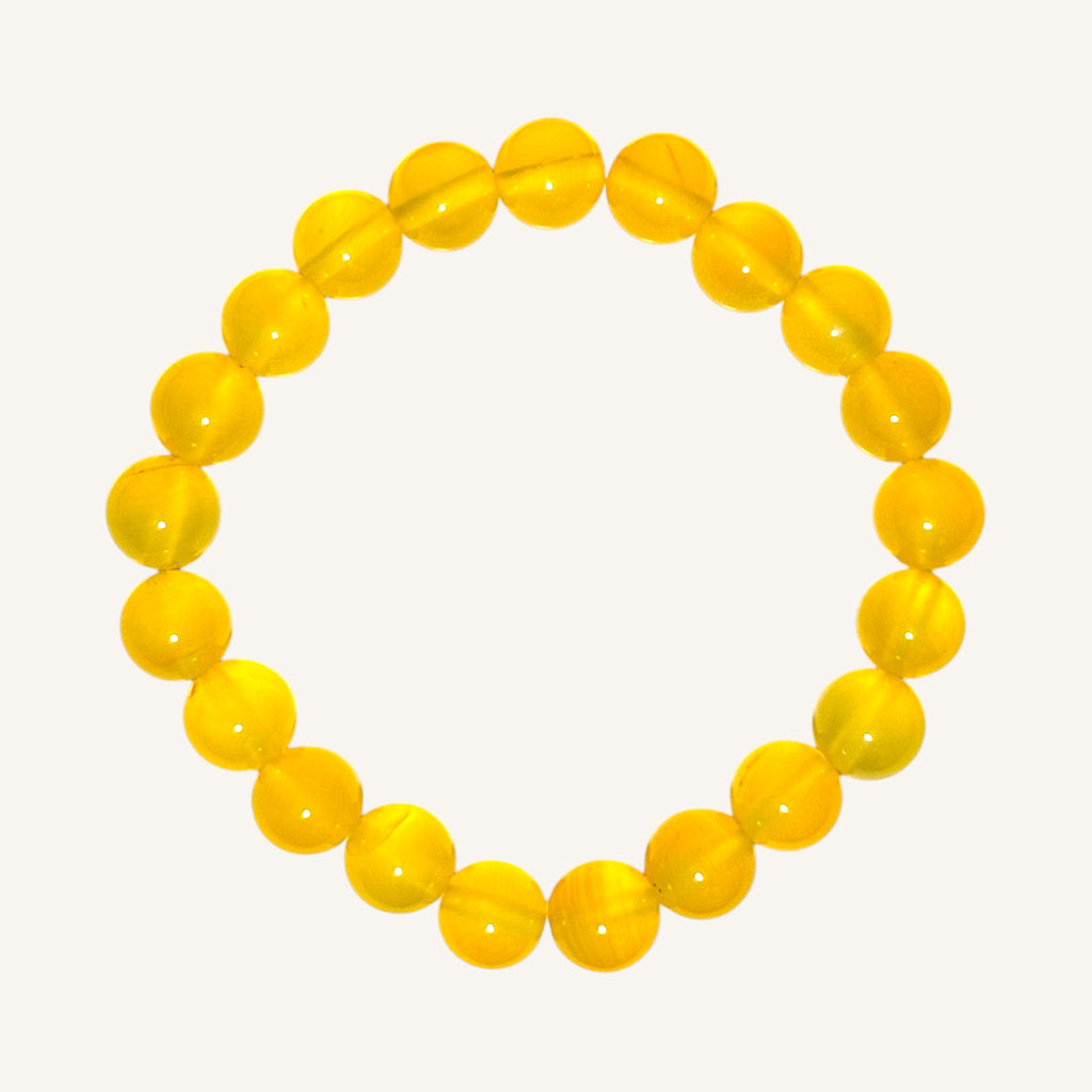 Yellow Agate Beaded Bracelet