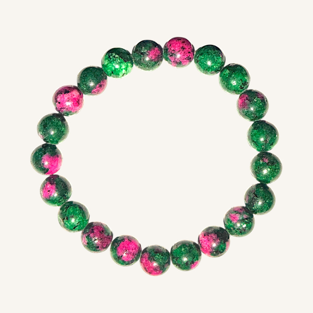 Ruby Zoisite Beaded Bracelet