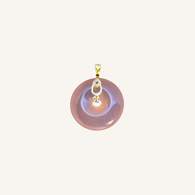 Lavender Jade Donut Pendant