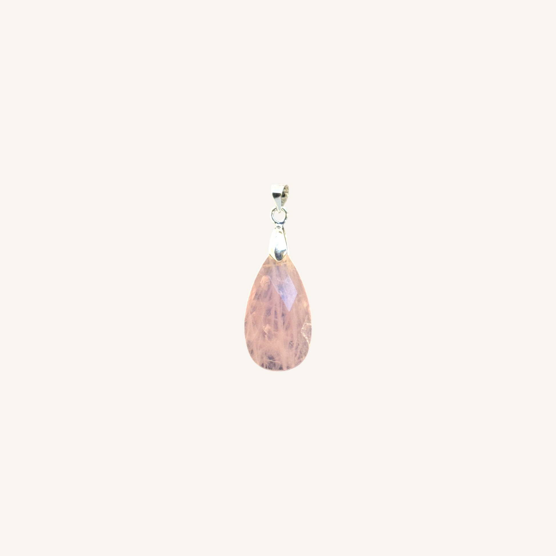 Long Faceted Teardrop Stone Pendant