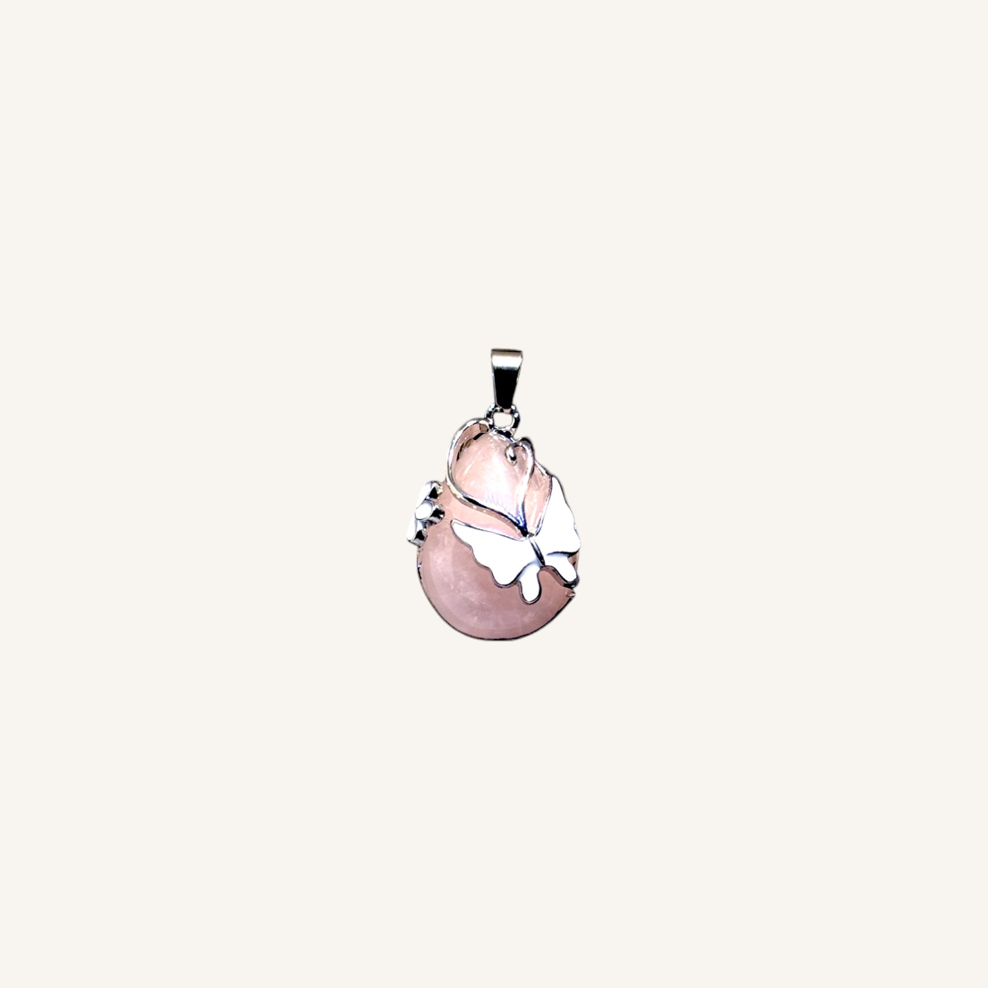 Rose Quartz Butterfly Pendant