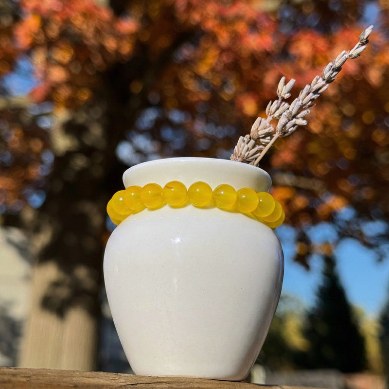 Yellow Agate Beaded Bracelet